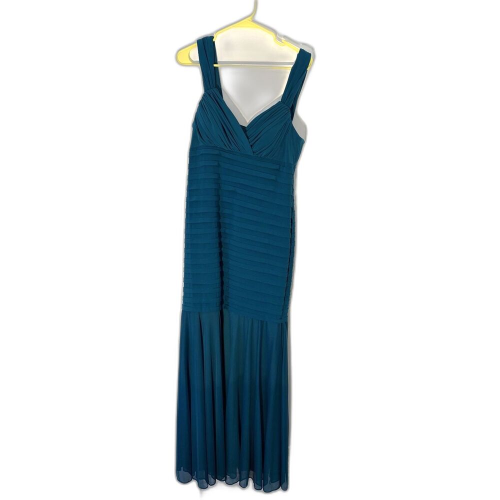 R&M Richards womens dress Teal blue sleeveless empire waist evening gown size 12